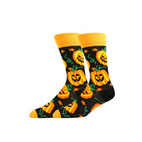 Chaussettes Unisexe Mi-Mollet d'Halloween à Motif Citrouille et Fantôme, Chaudes et Respirantes pour Automne Hiver, Nouveauté pour les Fêtes de Noël