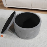 Bailey meubles personnalisé touffeté bouton rond moderne stockage pouf rembourré repose-pieds pouf pour salon