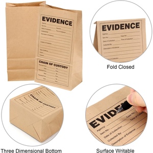 Bolsas de Evidencia de Papel Kraft para Guardar Recibos, Suministros para Fiestas Temáticas, Trabajo de Detectives y Evidencia - Product Image 6