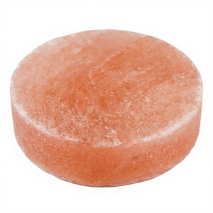 Assiette ronde artisanale en pierre rose de l'Himalaya, qualité alimentaire, pour présentation, service et cuisson, OEM, marque privée, Feng Shui - Product Image 1
