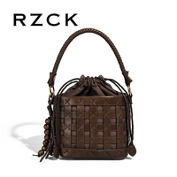 RZCK 2025 Sac panier tressé tendance pour femme, élégant, à bandoulière unique, avec doublure en polyester, design polyvalent et original