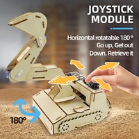 Education STEM Programming DIY Excavator Learning Kit Kit de composants électroniques en bois pour Microbit