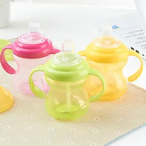 Hot Selling Morsproof Sippy Cup Kids Plastic Herbruikbare Peuter Sucker Cup Aangepaste Grote Sipper