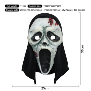 Máscara de Látex de Fantasma con Cicatriz Aterradora, Disfraz de Halloween, Accesorios para Bromas, Disfraz Personalizable - Product Image 4