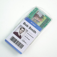 Porte-badge horizontal en plastique ABS dépoli, économique, avec fente pour le pouce, distributeur de cartes rigides