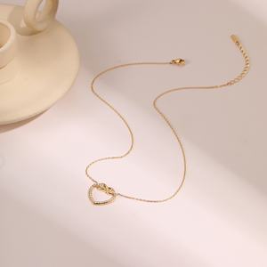Collana Minimalista Delicata per Ragazze, Regalo in Acciaio Inossidabile con Ciondolo a Cuore, Infinito, Amore Eterno, Diamante, Impermeabile - Product Image 3