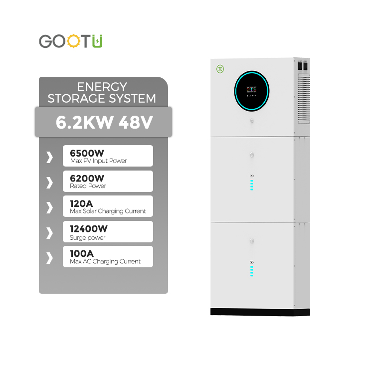 GOOTU 2560WH Solar Energy Storage System For Home 3.6KW Dual Output Solar Inverter 24V 100Ah Linthium Battery All In One System