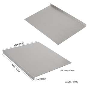 KITCHENCARE <span class=keywords><strong>Tagliere</strong></span> <span class=keywords><strong>in</strong></span> <span class=keywords><strong>Acciaio</strong></span> Inox 304 con Bordo 40x30cm, Resistente per Impastare e Cucinare - Product Image 5