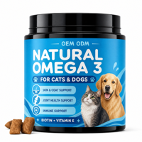 Omega 3 Soft Chews untuk Kucing Anjing, Perawatan Kulit, Sendi, Imunitas, Biotin, Vitamin E, OEM, ODM, Label Pribadi