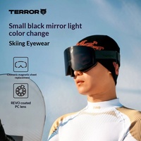 Petites lunettes de ski cylindriques unisexes professionnelles noires à double couche, en TPU photochromique HD, magnétiques et compatibles