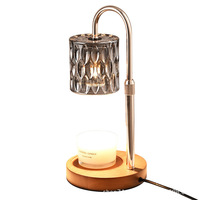 Elektrischer Sojawachs-Schmelzwärmer aus Massivholz und Glas mit Einstellbarer Helligkeit Moderne Schreibtischlampe Tisch-Aromabrenner für Innenräume Kerzen