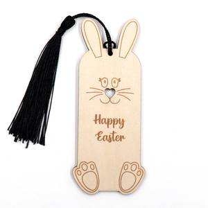 Cute Easter Bunny Engraving Cut Eco-Friendly Promotional Bookmark with Tassel