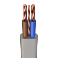 Cable Eléctrico Plano Flexible de Cobre con Conexión a Tierra, Cable de Cobre de 1.5mm 2.5mm 4mm con Aislamiento de PVC