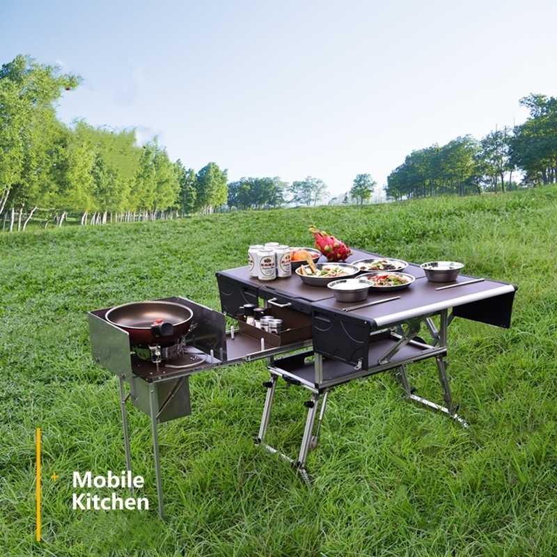 Складной складной стол для кемпинга и пикника, маленький обеденный стол для улицы, алюминиевый складной стол для пикника 4 сиделки