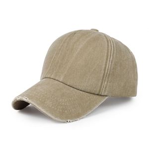 Casquette de baseball unisexe en jean délavé et vieilli, style 'Dad Hat', avec motif de nœuds en relief, vente en gros, personnalisable avec logo - Product Image 1