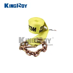 KingRoy 4" winch strap with chain hook 3/8 inch chain and hook logistics straps