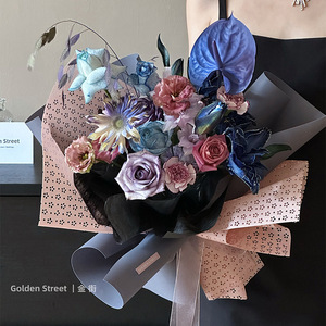 Papel de Regalo de Algodón con Diseño Floral 3D de Flores de Cerezo, Resistente al Agua, para Ramos de Flores Frescas, Venta al por Mayor para Floristas - Product Image 6