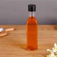 Bouteille carrée en plastique PET de 250 ml, impression d'étiquettes, contenants pour huile de palme/huile d'olive/huile de noix de coco