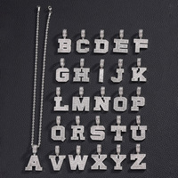 TZM5 Argent Plaqué Nouvelle Arrivée Laiton CZ Baguette Numéro Pendentif Collier Femme et Homme Glacé Style Couleur avec Zircon Pierre
