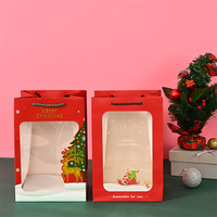 Nouveaux sacs-cadeaux de Noël à fenêtres en gros: sacs à main d'affichage de la veille de Noël et pochettes cadeaux en peluche créatives