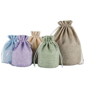 Sacs à cordon en chanvre et jute naturels - Pochettes promotionnelles écologiques avec options de couleurs personnalisées - Taille moyenne - Vente en gros - Product Image 2