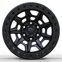 S3-00038 17-22 Llantas de Aluminio Forjado Personalizadas en Negro Mate con Diseño Multirradio y Borde Profundo, Estándar DOT, Nuevas para Jeep Wrangler, Garantía de 6 Años