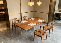 Hochwertiger Designer-Esstisch aus Massivholz Walnuss mit Acryl-Tischbein Maßgefertigtes Bein für Wohnzimmer Esszimmer Hotel