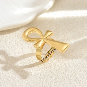 Geometric Cross Design <b>Open</b> <b>Ring</b> For Women Fashion Jewelry Gift Accessory - Product Image 3
