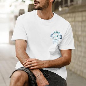 เสื้อยืด FOXA Cool Dads Club สำหรับผู้ชาย ทรงโอเวอร์ไซส์ แขนสั้น ผ้าฝ้าย พิมพ์ลายกราฟิก ระบายอากาศได้ดี เสื้อยืดวันพ่อ - Product Image 4