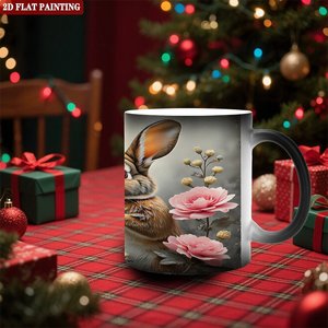 Mug en céramique 11oz noir givré, tasse à sublimation magique changeant de couleur - Product Image 2
