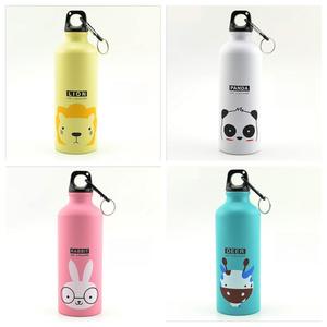 Botella de agua deportiva de aluminio de 500ml, botella con patrón de animales de dibujos animados para niños, botellas de elefante, León, conejo - Product Image 5