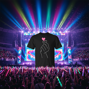 Camiseta Love K Pop con Diseño de Corazón Negro, Unisex, para Uso Promocional - Product Image 3