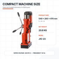 Perceuse magnétique robuste J1C-23, moteur 1200W, trou max. 23mm, machine de perçage magnétique MT2 pour atelier et travaux sur acier
