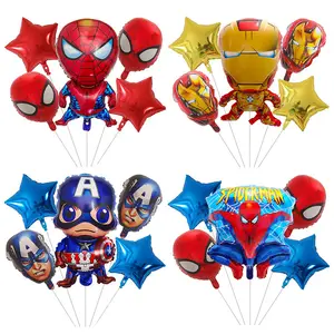 Set balon karakter kartun Spiderman pahlawan Super kustom mainan anak dekorasi pesta ulang tahun Set balon Globos