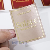 Étiquette de bouteille métallique à bas prix feuille d'or 3D étiquette de bouteille adhésive en relief autocollant en verre étanche pour salle de bain
