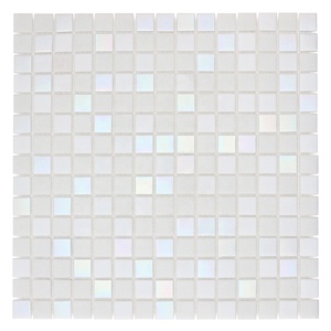 Mosaïque de verre carrée blanche irisée à fusion à chaud au design moderne pour crédence de salle de bain, <span class=keywords><strong>sol</strong></span> et <span class=keywords><strong>carrelage</strong></span> de piscine - Product Image 1