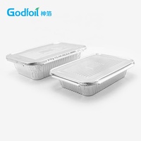 Barquette alimentaire rectangulaire jetable en aluminium robuste, de qualité alimentaire, pour plats à emporter, récipient ménager recyclable en feuille d'aluminium