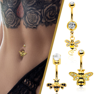 2025 élégant nombril anneau tendance sexe cristal nombril <span class=keywords><strong>banane</strong></span> 316l chirurgical en acier inoxydable corps Piercing bijoux en gros - Product Image 6