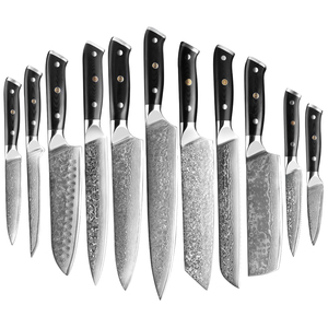 Xyj — ensemble de couteaux de cuisine damas, avec manche noir G10, Chef Santoku, tranchage du pain, Kiritsuke Nakiri, désosser le Steak, vente en gros - Product Image 1