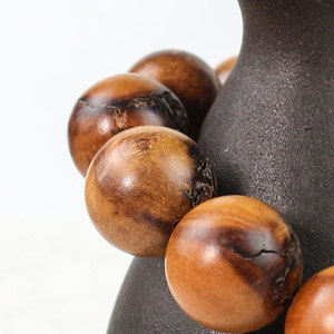 Pulsera de madera de jujube con efecto rayo, 20mm, 12 cuentas, joyería religiosa para hombre, coleccionable, hecha a mano, forma de bola natural con cicatrices - Product Image 3