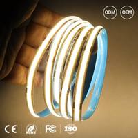 Tira de Luz LED COB de 12v 24V, 320LEDs/m, IP20, 3000K 4000K 6000K, CE RoHS, Cinta LED Flexible para Iluminación Interior de Gabinetes y Hogar