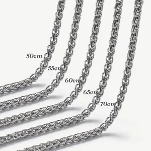 Chris April 316L Stainless Steel PVD Silver Plated Strand Chain Necklace