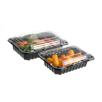 Boîte à clapet de fruits frais en plastique transparent jetable pour raisins, fraises, salades et sandwiches, collations, vente en gros sur mesure