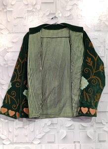 Veste universitaire personnalisée en velours tissé brodé, coton écologique respirant, design floral vintage pour femme, automne-hiver - Product Image 2