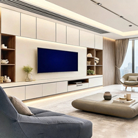 Sistema de Muebles para TV de Lujo, Diseño Personalizado, Multi-Estilo, Tablero Ecológico, Juego Completo de Muebles para el Hogar