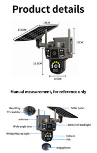 2 màn hình HD Wifi HD kép ống kính CCTV Camera an ninh không dây năng lượng mặt trời Pin Wifi điện 2 màn hình con người phát hiện Dome <span class=keywords><strong>CC</strong></span> máy ảnh - Product Image 3