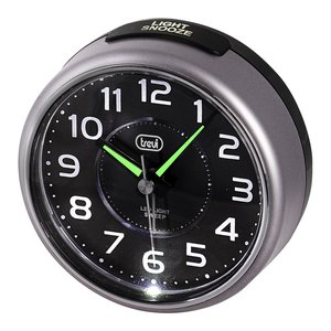 Alarm Clock 0940420 Modern Plastic Desk Clock with Needle Display Gray and Black Snooze Function - Product Image 1