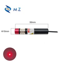 Nouveau module laser point rouge compact à mise au point réglable D18mm 638nm <100/200mW de qualité industrielle avec support et alimentation pour positionnement