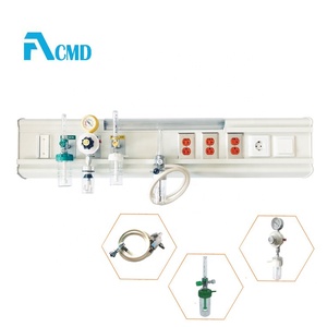 Terminal de Gases Medicinales para Cabecera de Cama de Hospital, Montaje en Superficie, con Sistema de Rieles y Tomas Electrónicas - Product Image 1