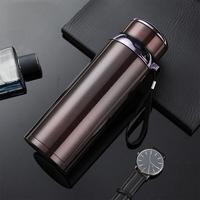 BORGE botol air termos olahraga luar ruangan, botol termos Stainless Steel dinding ganda, kapasitas besar 600ML 800ML 1000ML